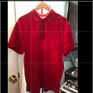 Red Burberry T-shirt.